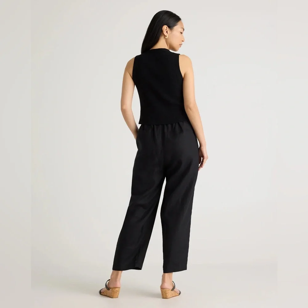 Quince 100% European Linen Black Pants Size Small
